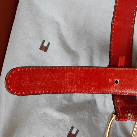 Authentic Chanel Red Crocodile 24k Buckle Size 80/32 Made In Italy - Picture 7 of 10